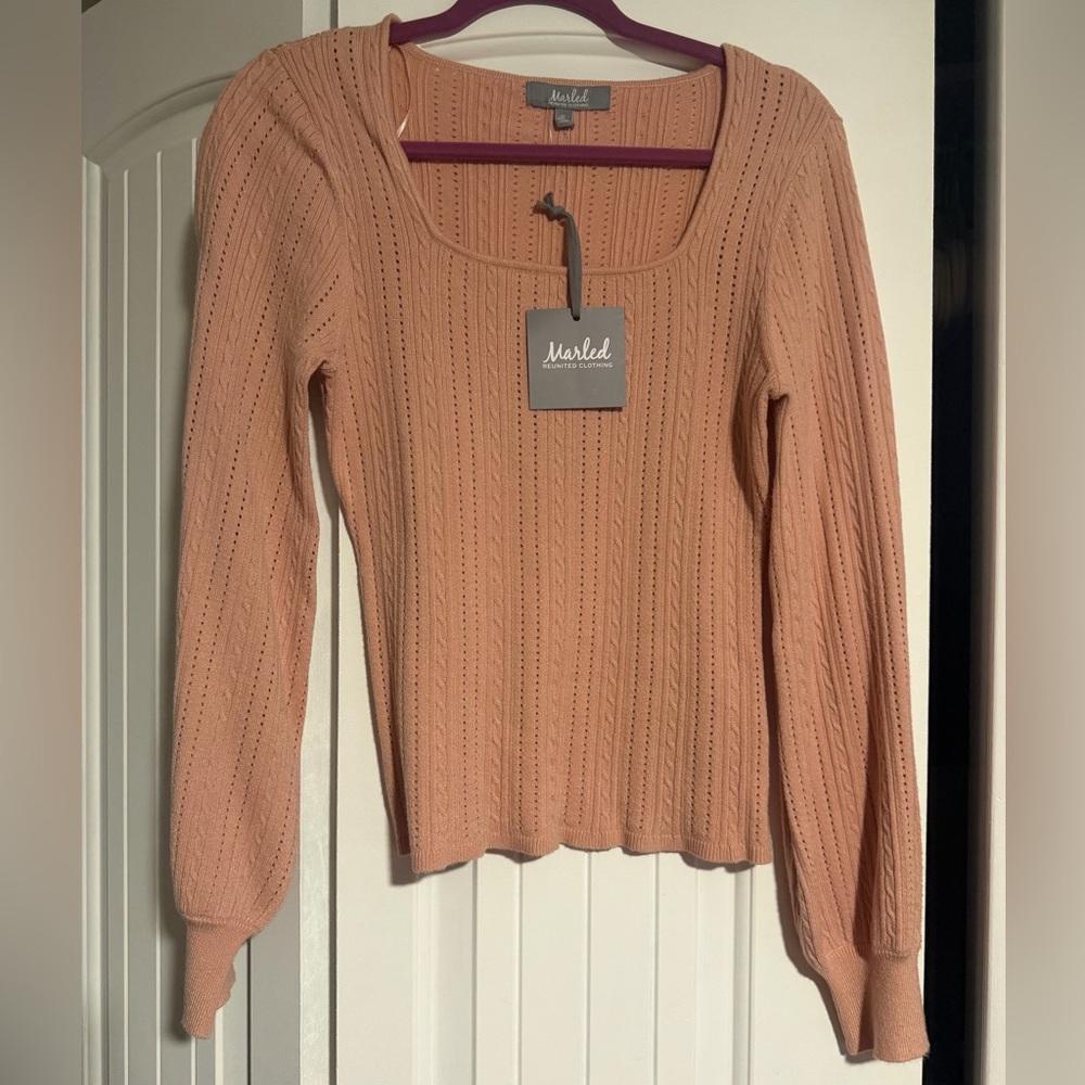 Marled Women's Soft Peach Sweater